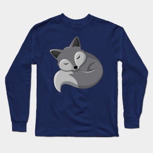 Adorable Wildlife Wolf Animal Cute Grey Sleeping Long Sleeve T-Shirt